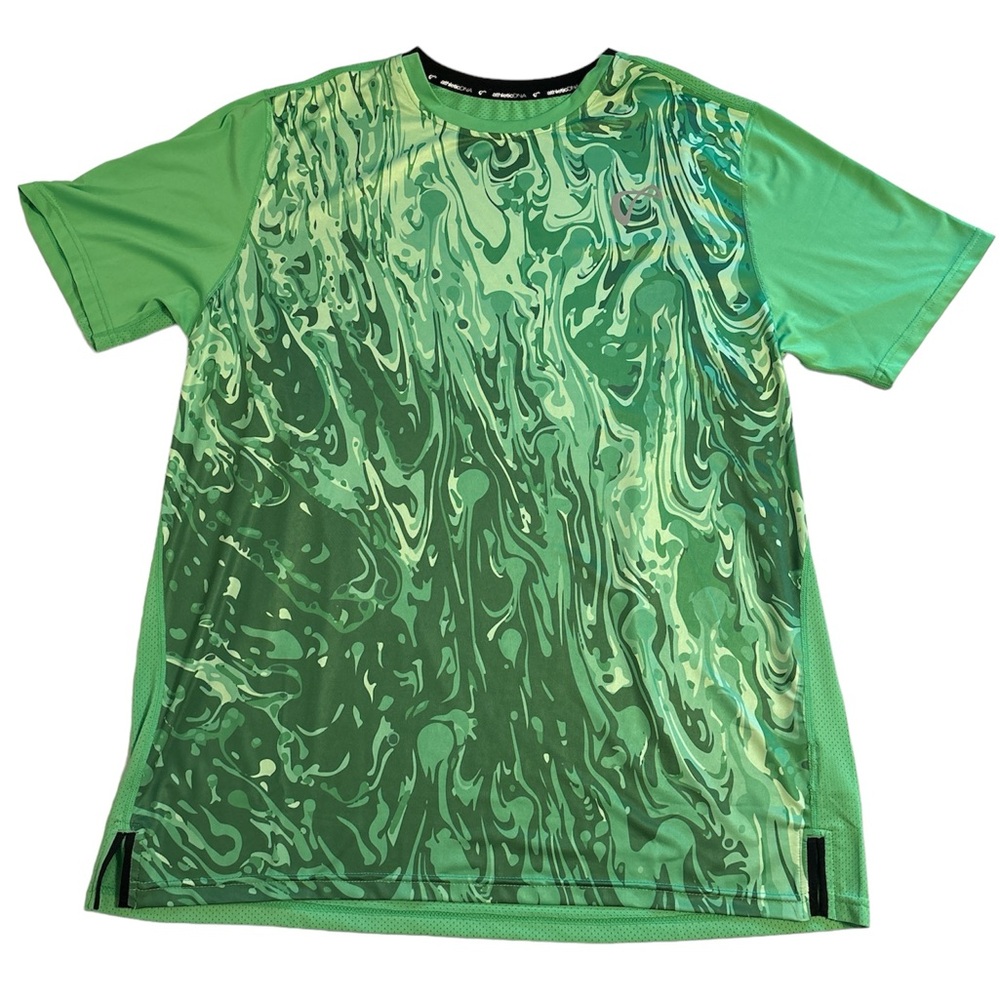 athleticDNA Gymcore Neon Green Swirl High Performance Ventilator Mesh Shirt Mens